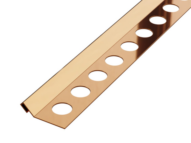 Profil décoratif en acier inoxydable cuivre poli Rs rectifié en angle