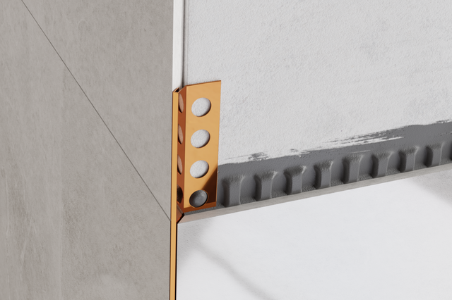 Perfil decorativo Rs angular rectificado en acero inoxidable cobre pulido