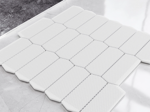 Ceramic mosaic on mesh for bathroom or kitchen 29.7 cm x 28.8 cm - Caotic blue