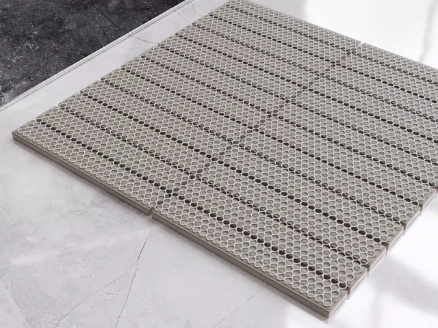 Mosaico de cerámica en malla para baño o cocina 29.0 cm x 29.5 cm - Matt pink piano