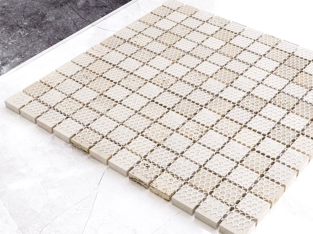 Natural stone mosaic R11 on mesh for bathroom or kitchen 30 cm x 30 cm - Stone Temple