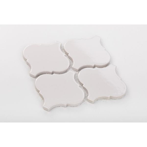 Mosaico de cerámica en malla para baño o cocina 27.5 cm x 24.3 cm - Grey arabesque