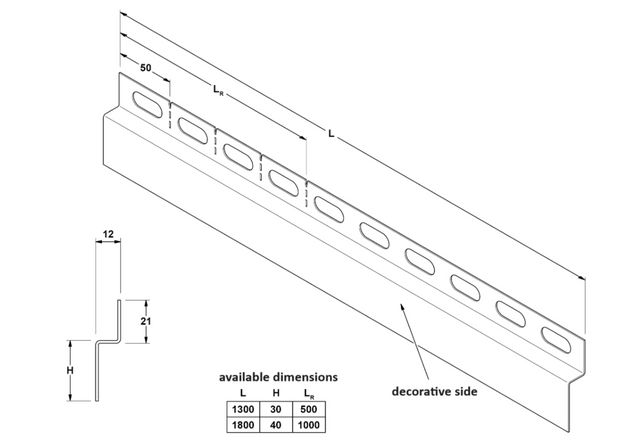LC floor-mounted shower profile, glossy black front