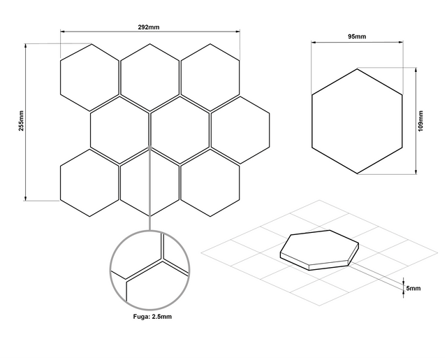 Mosaico in ceramica su rete per bagno e cucina in ceramica 25.5 cm x 29.2 cm - Marble venom