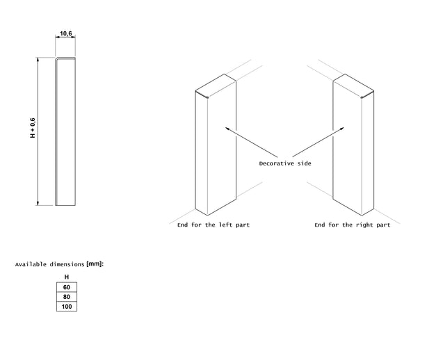Battiscopa FC e accessori in acciaio 270 cm - Rame Satinato
