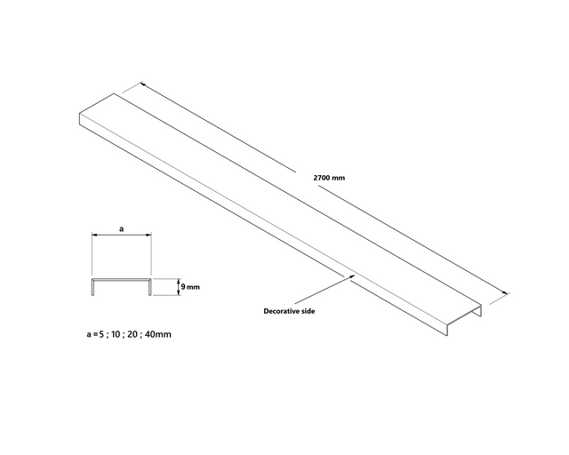 Gunmetal Ground Stainless Steel U-Profile Connector