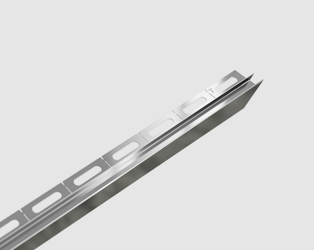 Left shiny silver LPSL glass profile for shower and floor