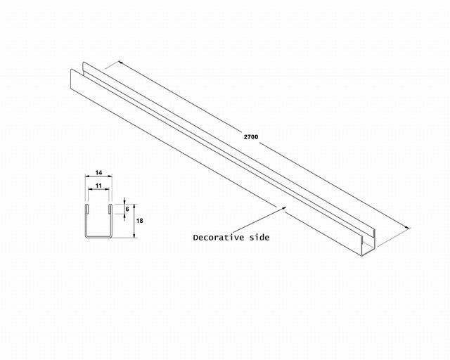 Profilo LM doccia fissaggio vetro in acciaio inossidabile - Gunmetal