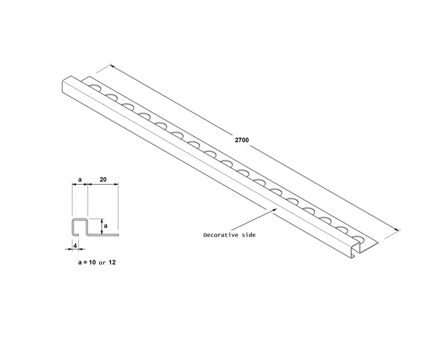Profilo decorativo Q angolare in acciaio inossidabile - Black matte