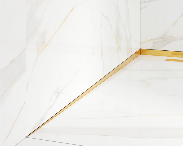 Profilo doccia LSL muro sinistro in acciaio inossidabile oro satinato