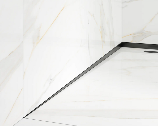 Perfil de ducha LSL pared izquierda en acero inoxidable negro brillante