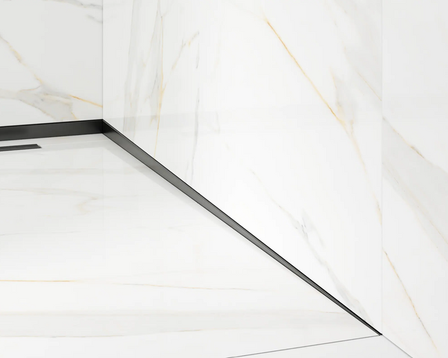 Profilo doccia LSP muro destro in acciaio inossidabile nero lucido