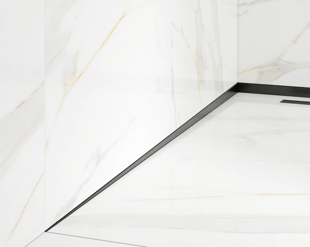 Profilo doccia LSL muro sinistro in acciaio inossidabile nero satinato