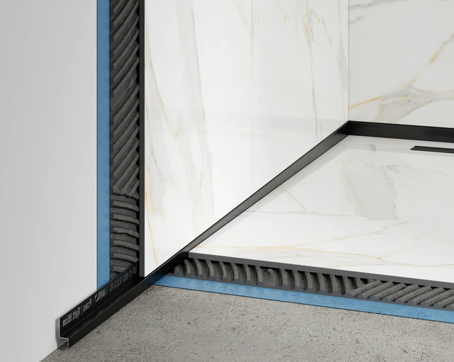 Profilo doccia LSL muro sinistro in acciaio inossidabile nero satinato