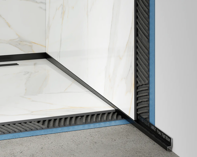 Profilo doccia LSP muro destro in acciaio inossidabile nero satinato