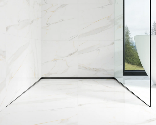 Black satin stainless steel LSL shower profile left wall