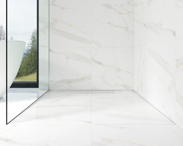 Profilo doccia LSP muro destro in acciaio inossidabile argento lucido