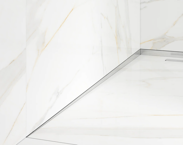 Profilo doccia LSL muro sinistro in acciaio inossidabile argento satinato