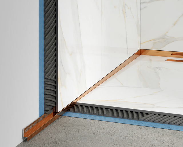 Profilo doccia LSL muro sinistro in acciaio inossidabile rame lucido