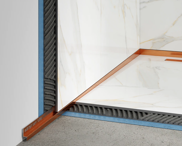 Profilo doccia SLS muro sinistro in acciaio inossidabile rame satinato