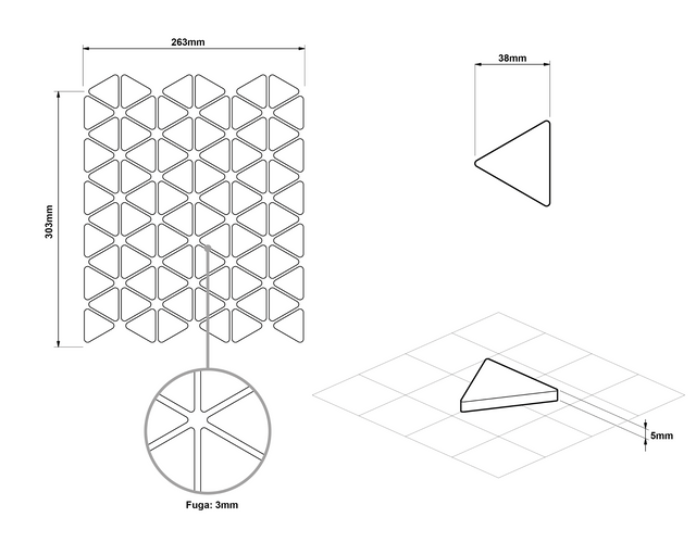 Mosaico de vidrio en malla para baño o cocina 26.3 cm x 30.3 cm - Silver Chrome