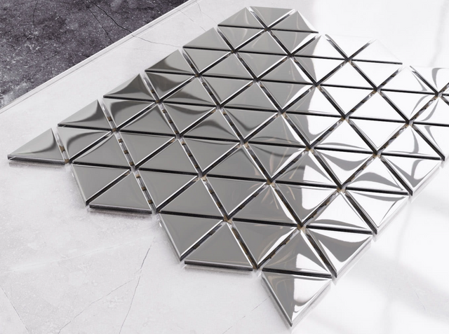 Mosaico in vetro su rete per bagno o cucina 26.3 cm x 30.3 cm - Mirror Reflection