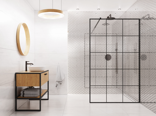 Mosaico in vetro su rete per bagno o cucina 26.3 cm x 30.3 cm - Mirror Reflection