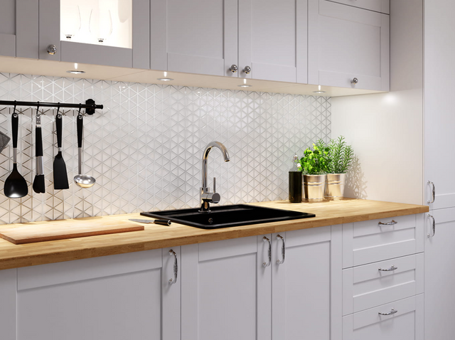 Mosaico de vidrio en malla para baño o cocina 26.3 cm x 30.3 cm - White River