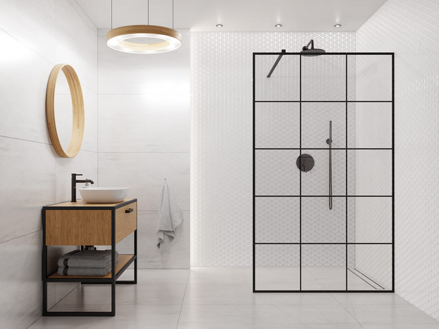 Glass mosaic on mesh for bathroom or kitchen 26.3 cm x 30.3 cm - White River