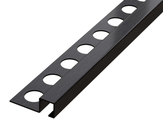 Dekoratives Profil Q aus schwarz satiniertem Edelstahl