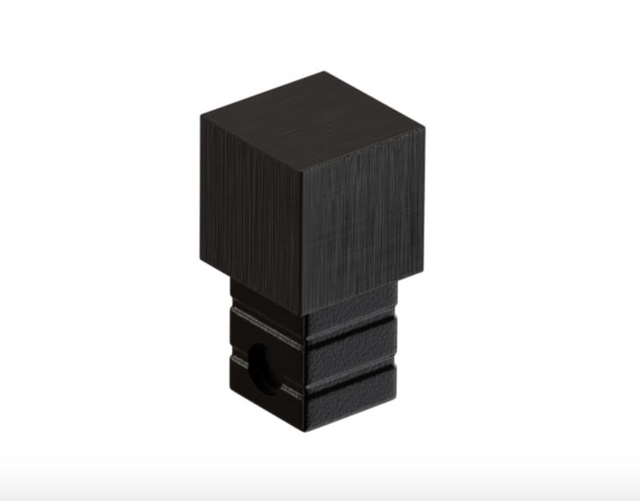 Black satin-finished corner trim for ground stainless steel profiles