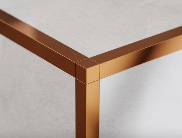 Finition angulaire pour profils en acier inoxydable rectifiés QS cuivre poli rectifié