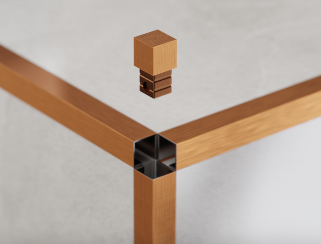 Finition angulaire pour profils en acier inoxydable rectifiés QS cuivre satiné rectifié