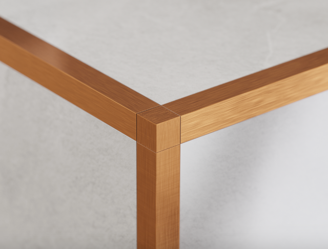 Finition angulaire pour profils en acier inoxydable rectifiés QS cuivre satiné rectifié