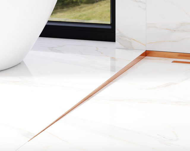 Profilo doccia LKL pavimento sinistro in acciaio inossidabile rame satinato