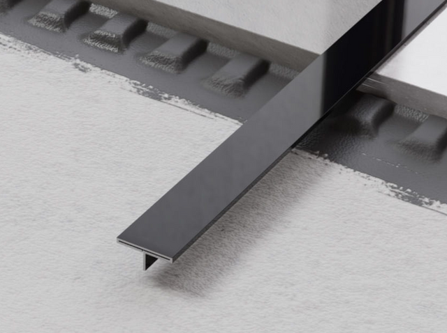 Profilo decorativo Ts coprigiunto rettificato in acciaio inossidabile nero lucido