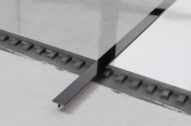 Profilo decorativo Ts coprigiunto rettificato in acciaio inossidabile nero lucido