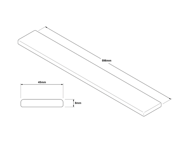 Dekorative Glasleiste für Bad oder Küche Schwarz absolut