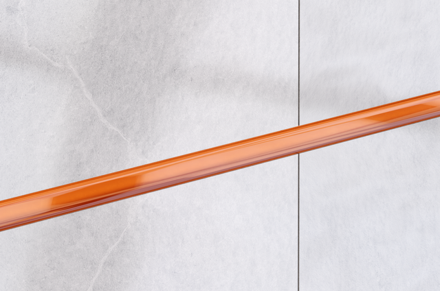 Bandeau en verre décoratif pour salle de bain ou cuisine orange - 1,5 cm