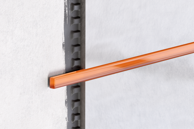 Bandeau en verre décoratif pour salle de bain ou cuisine orange - 1,5 cm