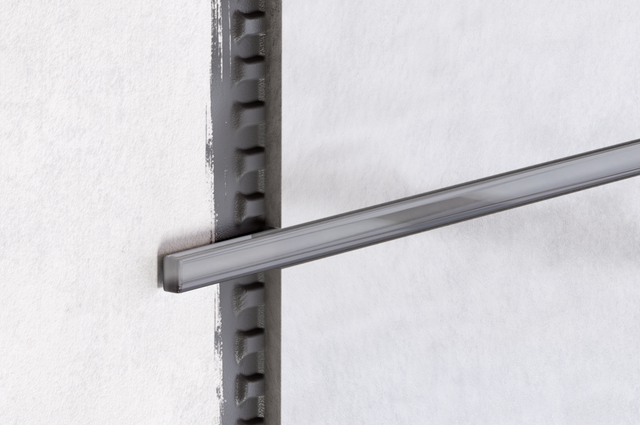 Tira de vidrio decorativa para baño o cocina rojo gris - 1.5 cm