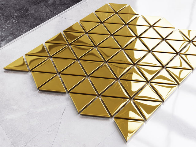 Mosaico in vetro su rete per bagno o cucina 26.3 cm x 30.3 cm - Golden mirror