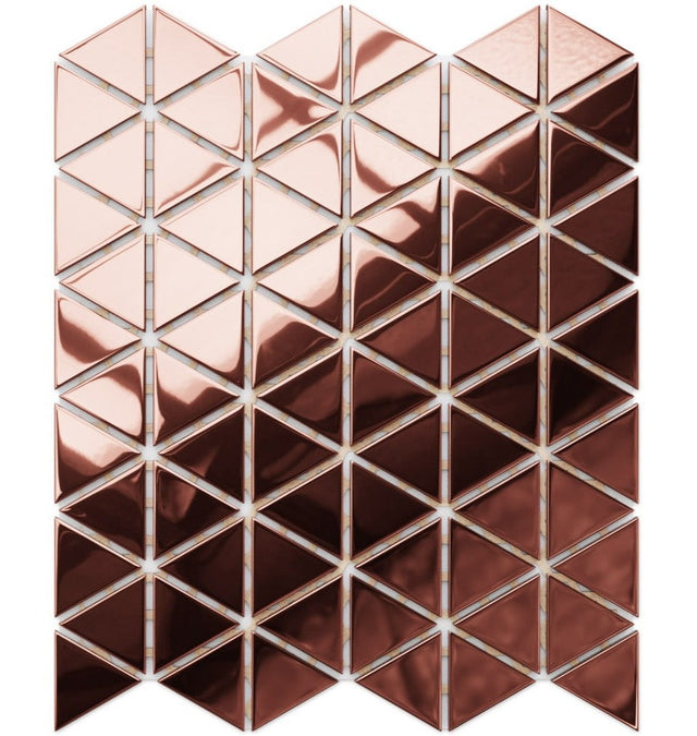 Mosaico in vetro su rete per bagno o cucina 26,3 cm x 30,3 cm - Egyptian copper