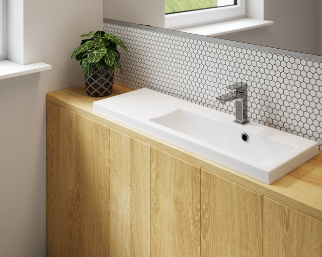 Mosaico in ceramica su rete per bagno e cucina in ceramica 30 cm x 26 cm - Matt white hive