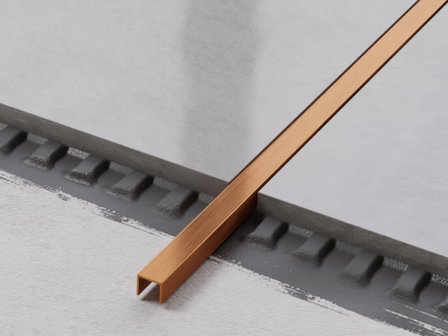 Profil U aus rostfreiem Stahl, geschliffen, satiniert Kupfer