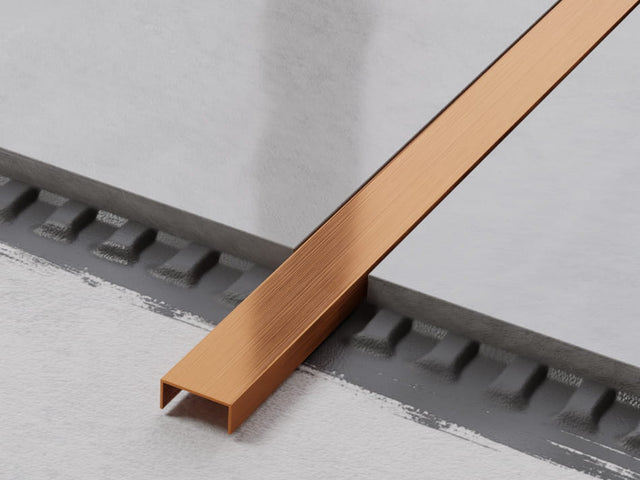 Profil U aus rostfreiem Stahl, geschliffen, satiniert Kupfer