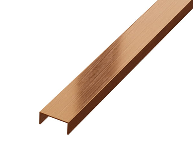 Profil U aus rostfreiem Stahl, geschliffen, satiniert Kupfer