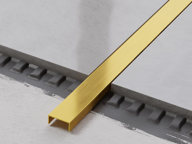 Profil U aus satinierter, geschliffener Edelstahl