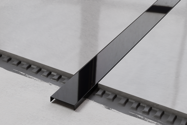 Profilo U di raccordo in acciaio inossidabile rettificato nero lucido