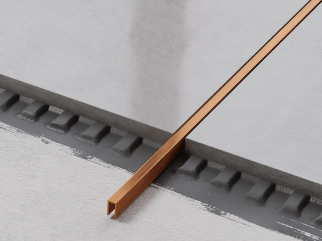 Profil U aus rostfreiem Stahl, geschliffen, satiniert Kupfer